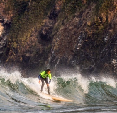 Hailey dropping in at the Agate Beach Classic